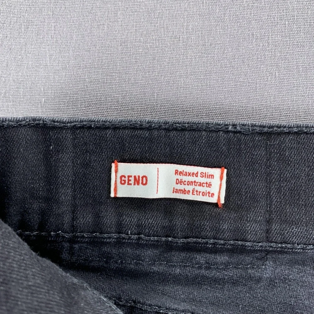 True Religion Geno‎ Jeans Mens 38x34 Black Relaxed Slim Straight Rinse Denim
